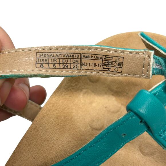 Coastal Chic Teal Studded Thong Sandals Vionic Comfort Orthotic Size 8 - Picture 6 of 6